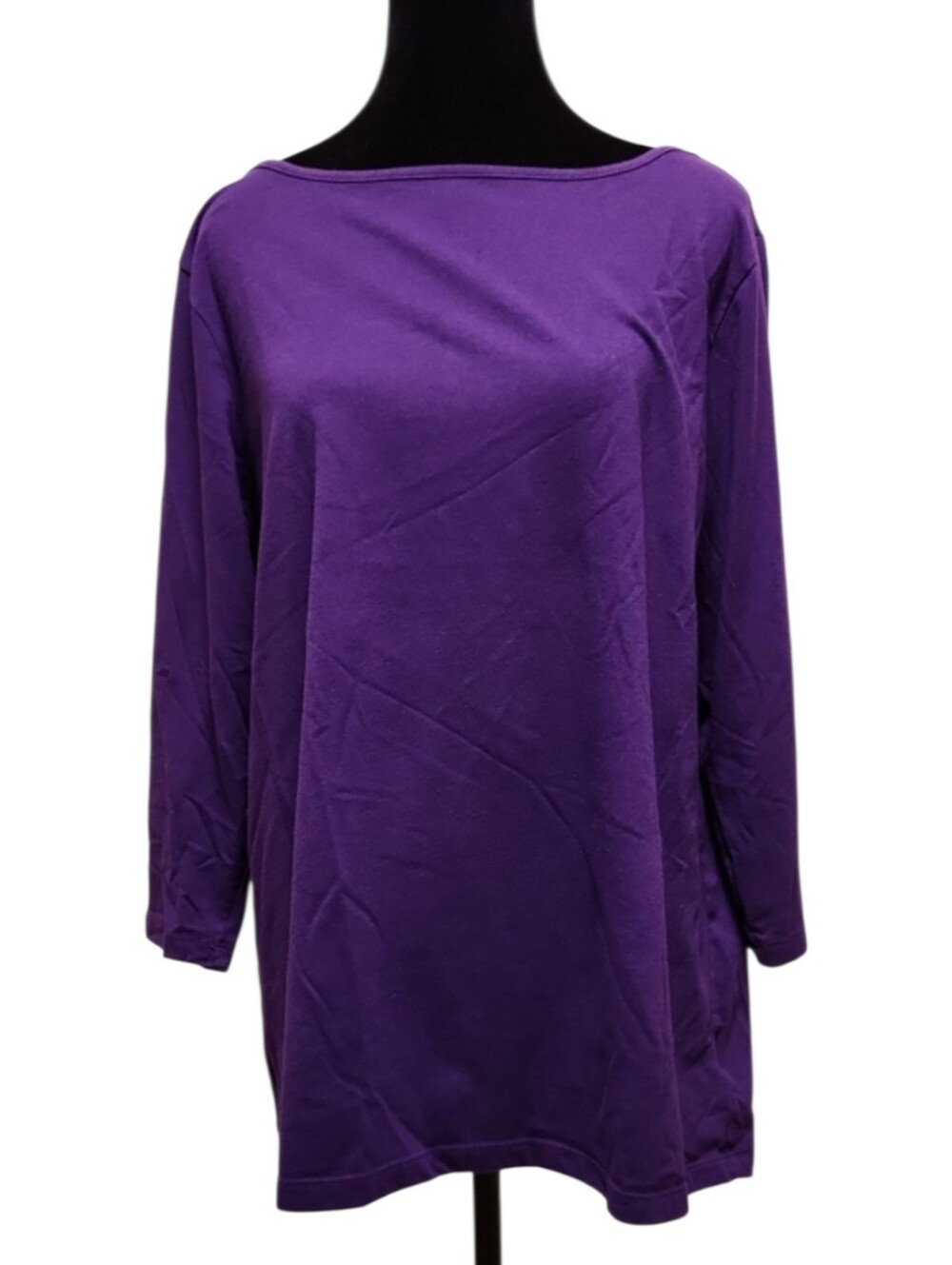 Women's Isaac Mizrahi Purple Boatneck Long Sleeve Women’s Blouse XL
